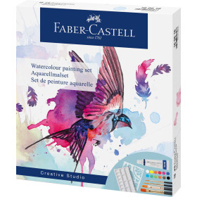 Aquarellmalset 12 Tuben a 5 ml, 4 Pinsel, Schablone,...