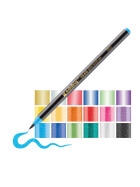 Fasermaler mit Pinselspitze 1340 glitzernd - metallic - 18 Farben