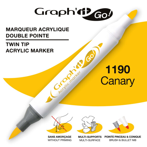 Acrylmarker GRAPHIT GO 2 Spitzen, Farbe 1190 - CANARY