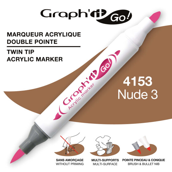 Acrylmarker GRAPHIT GO 2 Spitzen, Farbe 4153 - NUDE 3