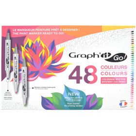 Acrylmarker GRAPHIT GO 2 Spitzen, 48er Set Mystery Coloring