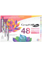 Acrylmarker GRAPHIT GO 2 Spitzen, 48er Set Mystery Coloring