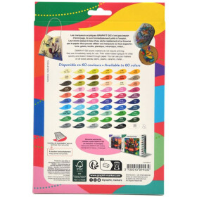 Acrylmarker GRAPHIT GO 2 Spitzen, 12er Set - ESSENTIAL