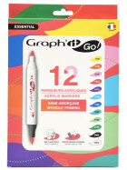 Acrylmarker GRAPHIT GO 2 Spitzen, 12er Set - ESSENTIAL