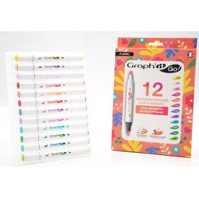 Acrylmarker GRAPHIT GO 2 Spitzen 12er Set - florale Farben