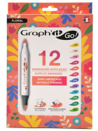 Acrylmarker GRAPHIT GO 2 Spitzen 12er Set - florale Farben