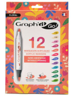 Acrylmarker GRAPHIT GO 2 Spitzen 12er Set - FLORAL