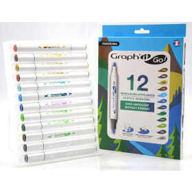 Acrylmarker GRAPHIT GO 2 Spitzen 12er Set - LANDSCAPE