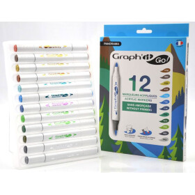 Acrylmarker GRAPHIT GO 2 Spitzen 12er Set - LANDSCAPE