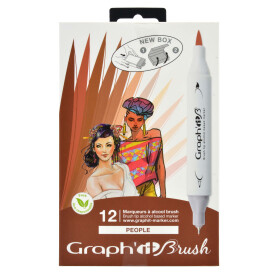 Layoutmarker Brush & extra fine GRAPHIT 12er Set -...