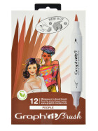 Layoutmarker GRAPHIT Sketch Brush & extra fine 12er Set - People