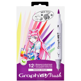 Layoutmarker Brush & extra fine GRAPHIT 12er Set -...