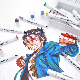 Layoutmarker Brush & extra fine GRAPHIT 12er Set - Manga Shojo