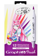 Layoutmarker Brush & extra fine GRAPHIT 12er Set - Manga Shojo