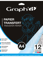 GRAPHIT Transfer Papier A4 - 12 Blatt sortiert schwarz, rot, blau