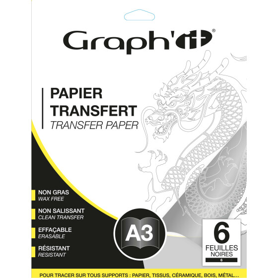 GRAPHIT Transfer Papier A3 - 6 Blatt schwarz