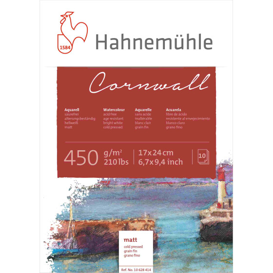 Aquarellblock "Cornwall" 17 x 24 cm - 10 Blatt, 450 g/qm, matt