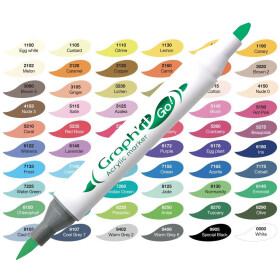 Acrylmarker GRAPHIT GO 2 Spitzen - 60 Farben