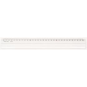 Lineal 30 cm mm-Teilung, glasklares Plexiglas