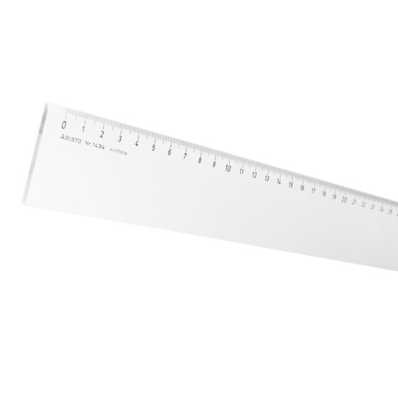 Lineal 40 cm lang, mm-Teilung, glasklares Plexiglas