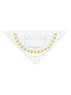 Geodreieck 16 cm mit Facette und Tuschenoppen, Plexiglas