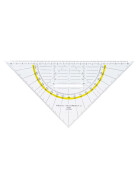 Geodreieck 22,5 cm mit Griff, Facette und Tuschenoppen, Plexiglas