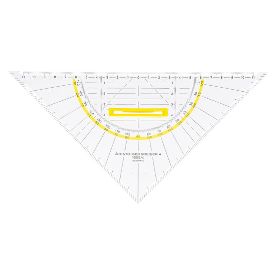 Geodreieck 25 cm Griff lösbar, Facette, Tuschenoppen, Plexiglas