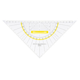 Geodreieck 25 cm Griff lösbar, Facette, Tuschenoppen, Plexiglas