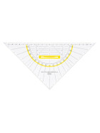Geodreieck 25 cm Griff lösbar, Facette, Tuschenoppen, Plexiglas