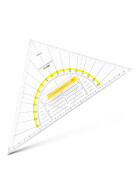 Geodreieck 25 cm Griff lösbar, Facette, Tuschenoppen, Plexiglas