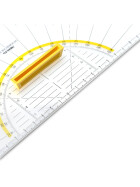 Geodreieck 25 cm Griff lösbar, Facette, Tuschenoppen, Plexiglas