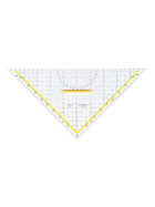 TZ-Dreieck 32,5 cm mit Holzgriff, Facette an Hypotenuse, Plexiglas