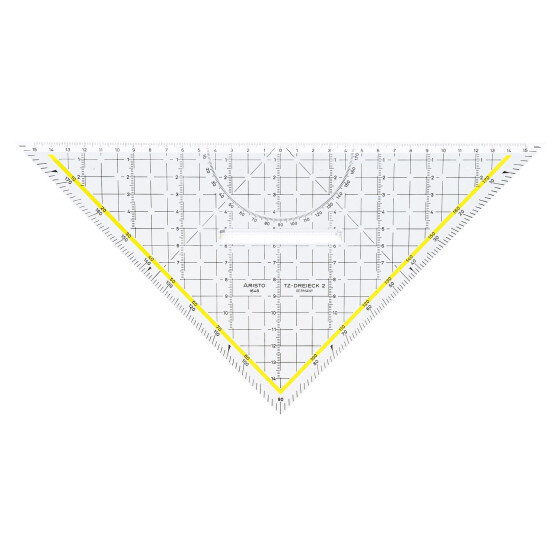 TZ-Dreieck 32,5 cm mit Griff, Facette und Tuschenoppen, Plexiglas