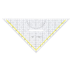 TZ-Dreieck 32,5 cm mit Griff, Facette und Tuschenoppen, Plexiglas