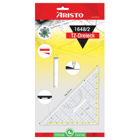 TZ-Dreieck 32,5 cm mit Griff, Facette und Tuschenoppen, Plexiglas