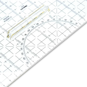 TZ-Dreieck 32,5 cm mit Griff, Facette und Tuschenoppen, Plexiglas