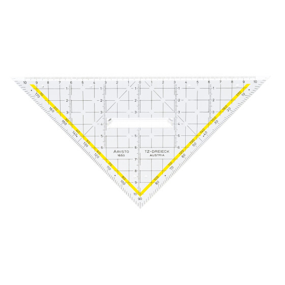 TZ-Dreieck 22,5 cm mit Griff, Facette und Tuschenoppen, Plexiglas