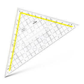 TZ-Dreieck 22,5 cm mit Griff, Facette und Tuschenoppen, Plexiglas