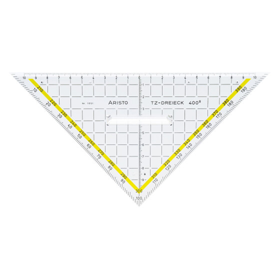 TZ-Dreieck 22,5 cm, 400 Gon Facette an Hypotenuse, Tuschenoppen