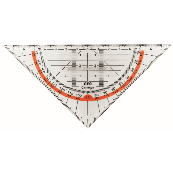 Geometrie Dreieck 16 cm mit Griff, Facette und Tuschenoppen, Polysterol