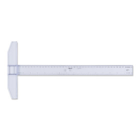 College Reißschiene 40 cm transparent, mm-Teilung,Tuschekante
