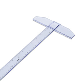 College Reißschiene 40 cm transparent, mm-Teilung,Tuschekante