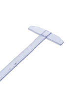 College Reißschiene 40 cm transparent, mm-Teilung,Tuschekante