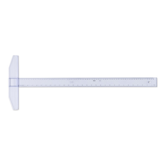 College Reißschiene 75 cm transparent, mm-Teilung,Tuschekante