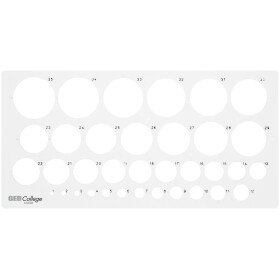 College Schulkreisschablone Format 35 x 13 cm, Kreise...