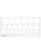 College Schulkreisschablone Format 35 x 13 cm, Kreise 1-35 mm