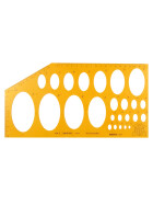 Ellipsenschablone Isometric DIN 5, 295 x 150 mm, 25 Ellipsen
