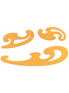 Burmester Kurvenlineal-Satz 3-teilig, orange-transparent