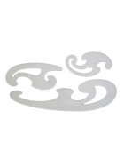 Burmester Kurvenlineal-Satz 3-teilig, transparent