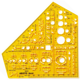 Schablone Schulwinkel Metall Format 155 x 155 mm,...